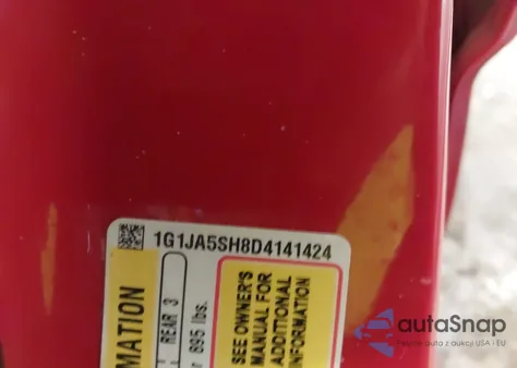 2013 Chevrolet Sonic Ls Auto z USA, uszkodzony, nr VIN 1G1JA5SH8D4141424